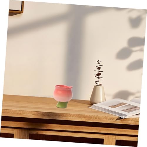 Elegant Tulip Ceramic Ice Cream Cup Multifunctional Mug
