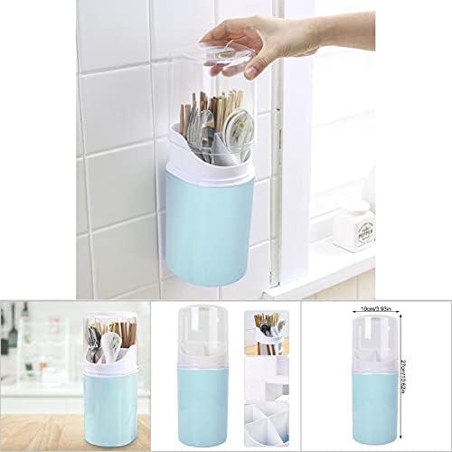 OUKENS 4 Grids Wall-Mounted Flatware Organizers With Clear Cover