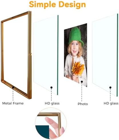 Gold Floating Frame 8x10 In Vertical Modern Design