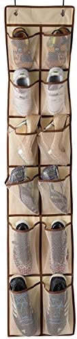 KEEPJOY Hanging Shoe Organizer 12 Pockets Beige