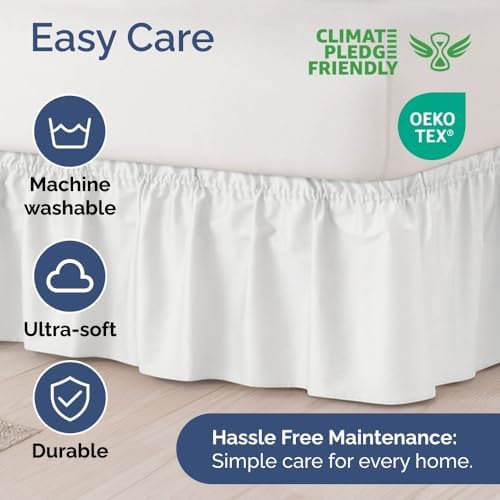Wrap Around Dust Ruffle Bed Skirt - White - Queen Size