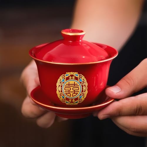 Chinese Red Tea Cup Set for Wedding Party