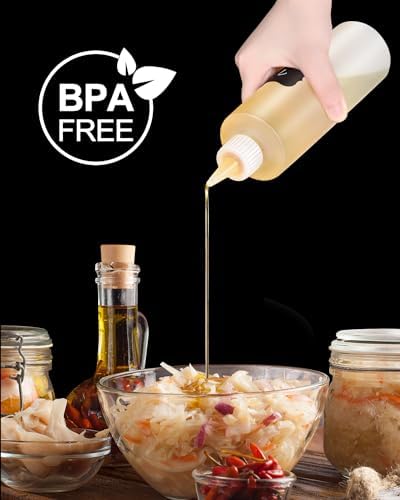 Sopito 8oz Condiment Squeeze Bottles with Labels and Funnels 6 Pack