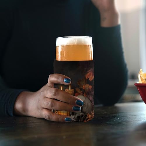 Halloween Skull Can Cooler Sleeve for Beer and Candles