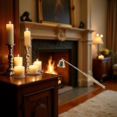 Gold Metal Candle Snuffer with Long Handle
