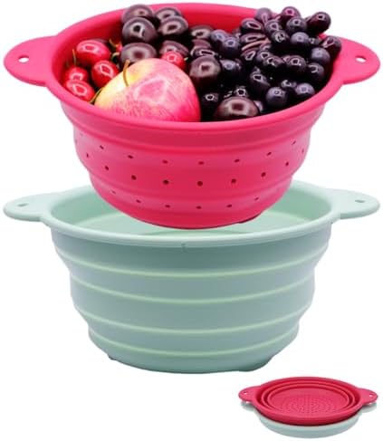 FUSMYE 2 in 1 Collapsible Colander Bowl Set