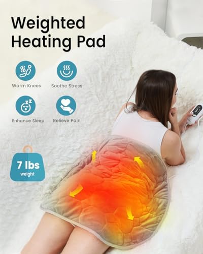 immtree Weighted Heating Pad 7lbs for Deeper Pain Relief