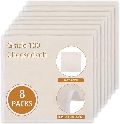 8 PCS Reusable Cheese Cloths for Straining and Brewing