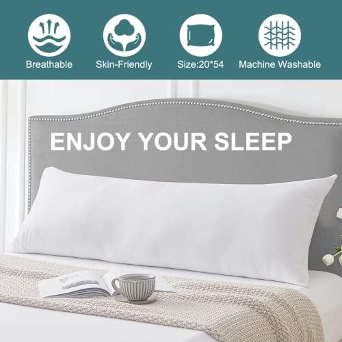 DOWNCOOL Large Body Pillow Insert - Breathable Full Body Pillow for Side Sleepers