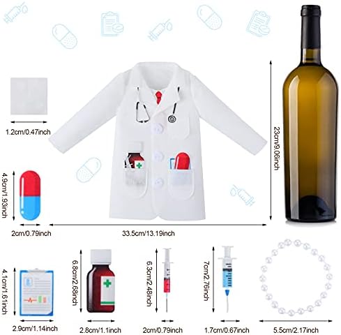 Cunhill 4 Pcs White Coat Wine Bag Set