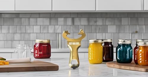 Manual Can Opener Stainless Steel Multifunctional Jar Opener Best Mom Ever Golden