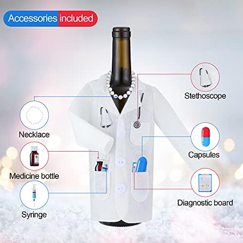 Cunhill 4 Pcs White Coat Wine Bag Set