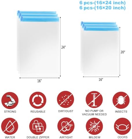 Compression Bags 12 Pack Travel Space Saver Storage