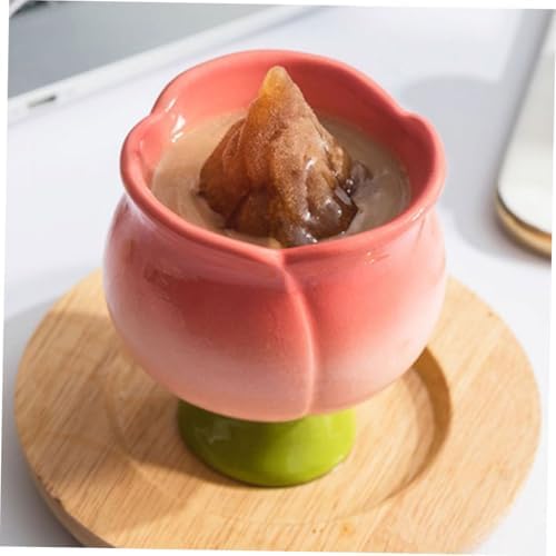 Elegant Tulip Ceramic Ice Cream Cup Multifunctional Mug