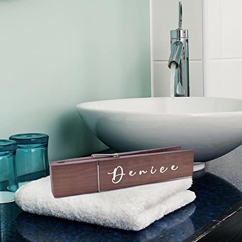 Custom Towel Hooks with Personalized Name Wooden Clothespins