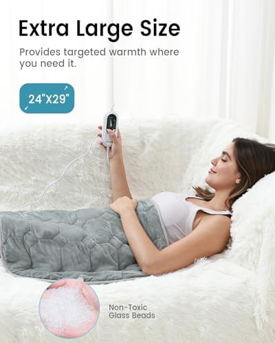 immtree Weighted Heating Pad 7lbs for Deeper Pain Relief