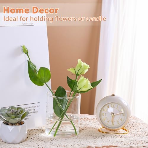 12pcs 4 Inch Glass Cylinder Vases for Centerpieces