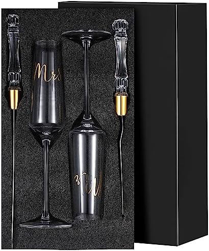 Boao 4 Piece Wedding Toasting Flutes and Cake Server Set