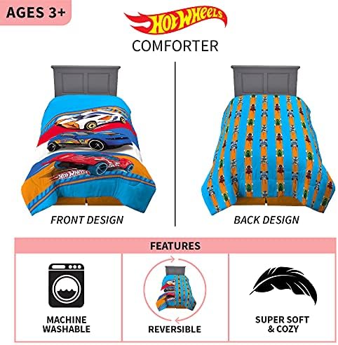 Franco Kids Bedding Super Soft Microfiber Reversible Comforter Hot Wheels