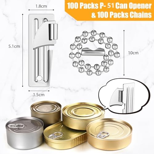 Tarpop 100 Piece Military Can Opener Set Silver