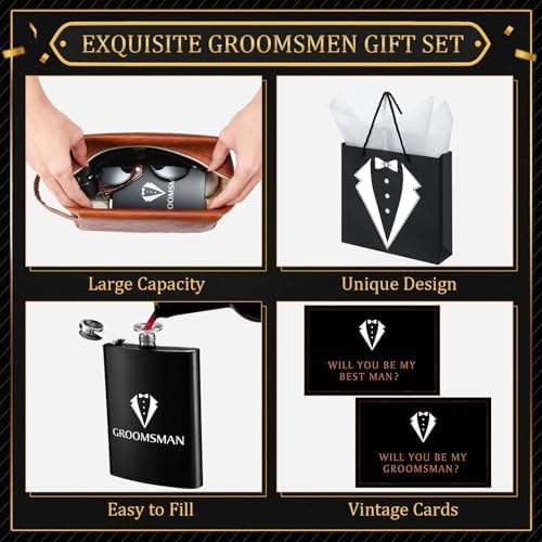 Rigibright 60Pcs Groomsmen Gifts Set of 6