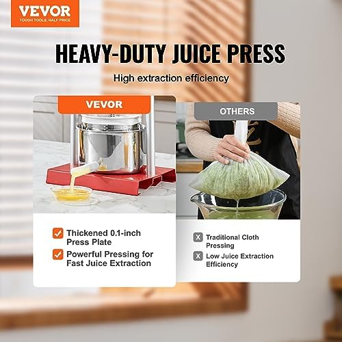 VEVOR Manual Wine Press 2L with Dual Barrels and T-Shaped Handle