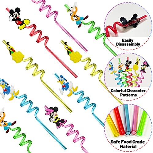 25pcs Mouse Straws with Cleaning Brushes for Birthday Parties