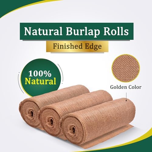 FIBEUSION Burlap Table Runner 6 Inch x 30 Ft
