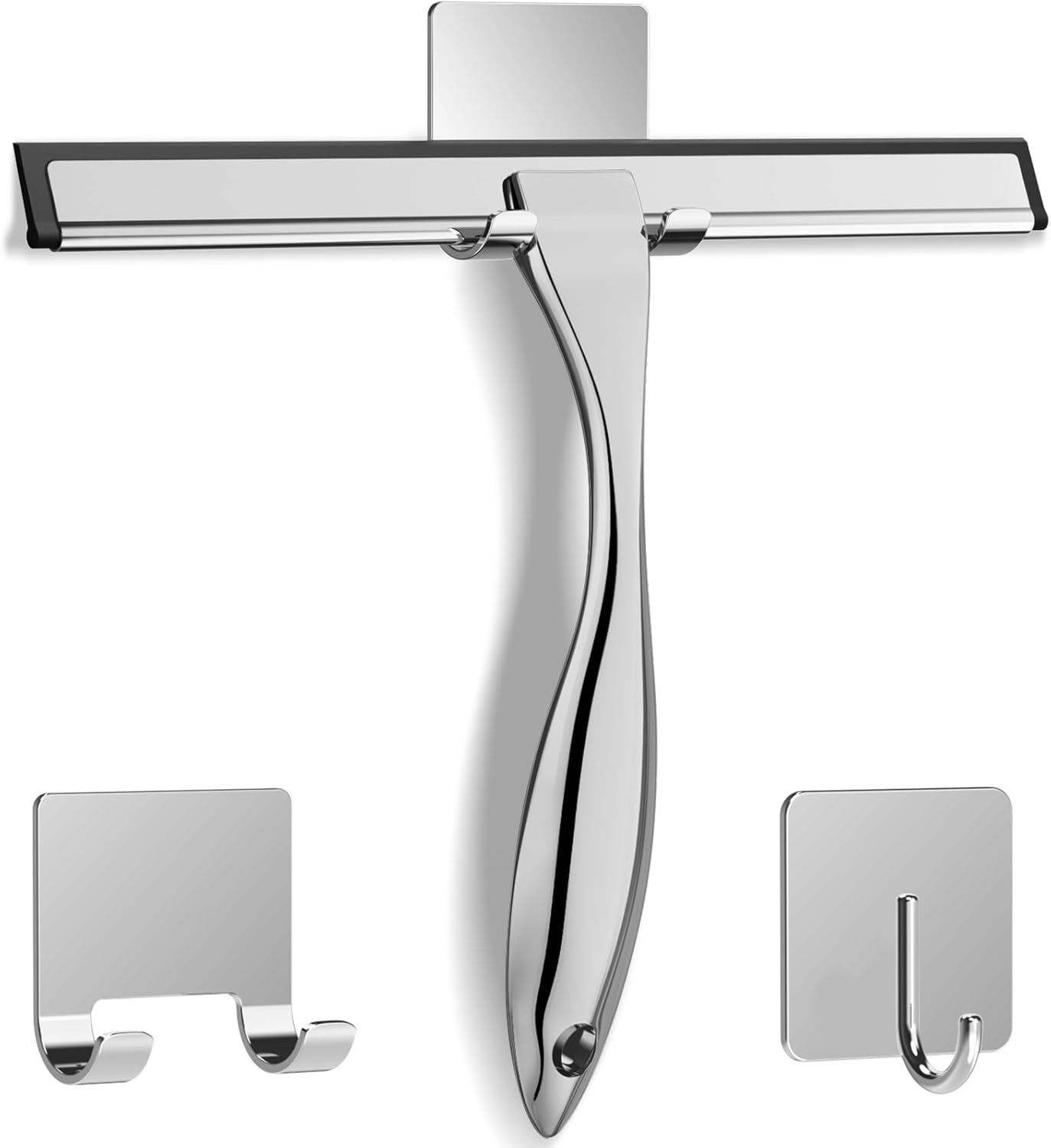 Docrok 10 Inch All-Purpose Shower Squeegee with 2 Hooks