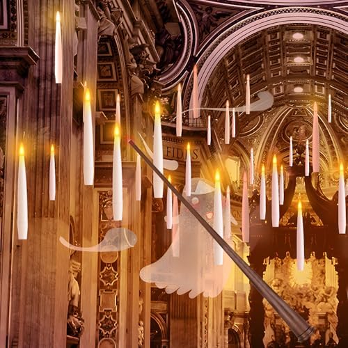 Floating Candles with Wand 20PCS LED Flameless Magic Candle Set