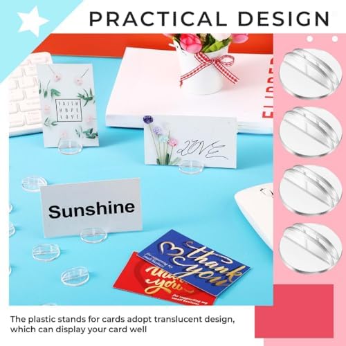 Yinkin 50 Pcs Mini Card Stands for Place Cards and Labels