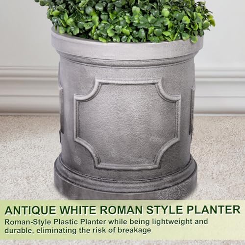 VIVATREES 3FT Spiral Boxwood Topiary Trees with Planter 2 Pack