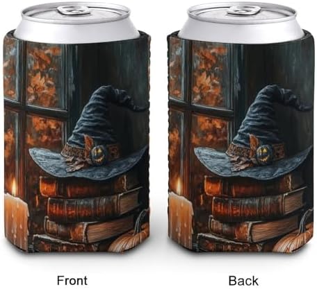 Beer Can Cooler Sleeve Halloween Witchs Hat Cover