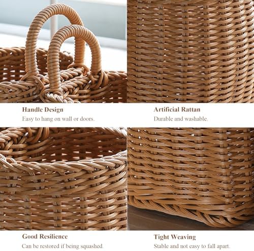 Sturdy Woven Wall Basket for Flowers and Kitchenware