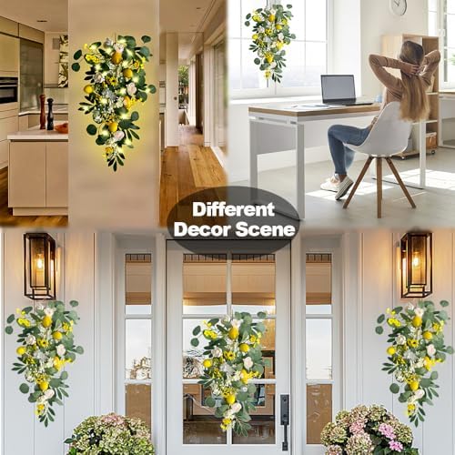 Lemon Door Swag with Lights 276 Inch Decor