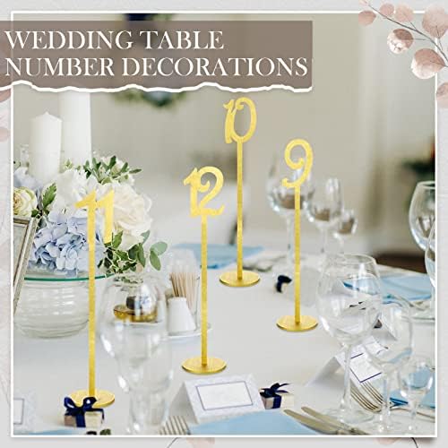 20 Pcs Wood Wedding Table Numbers 1-20 with Holder Base