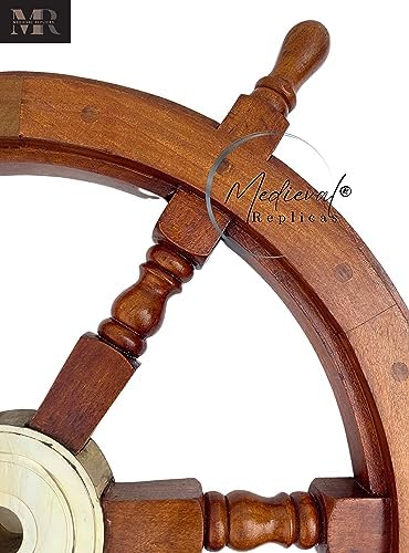 Medieval Replicas Ship Wheel Wooden 24 Inch Brown