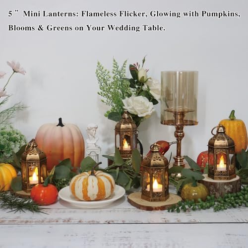 LLQ 8Pcs Mini LED Lanterns with Tealight