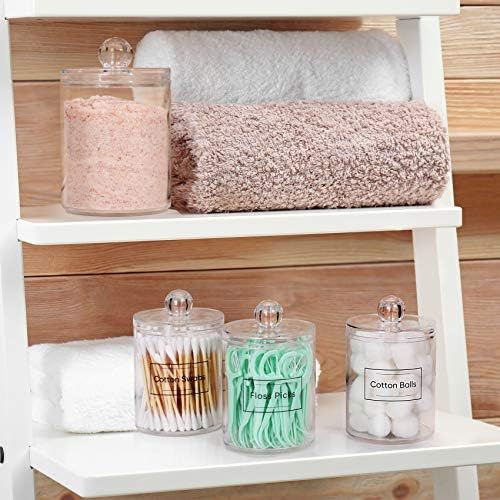 4 Pack Acrylic Q-Tip Holder Dispenser Set