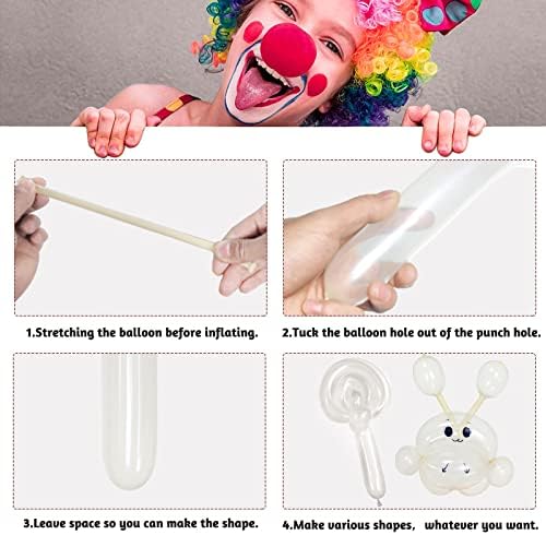 ZBYDNG 100pcs Clear Long Balloons for Twisting and Arch Tying