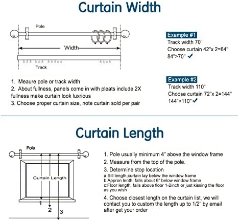 LETAU Pinch Pleated Blackout Curtains 52x84 Set of 2