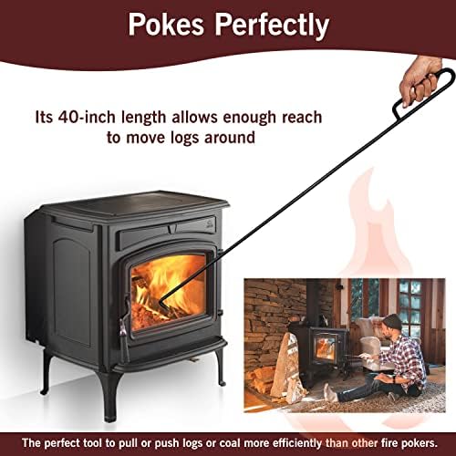 FEBTECH 40-Inch Fire Pit Poker Black