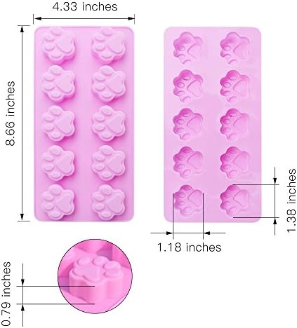 homEdge Puppy Paw and Bone Silicone Molds Set of 4PCS