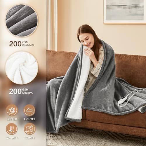 Homemate Heated Blanket Electric Throw 50x60 Inch