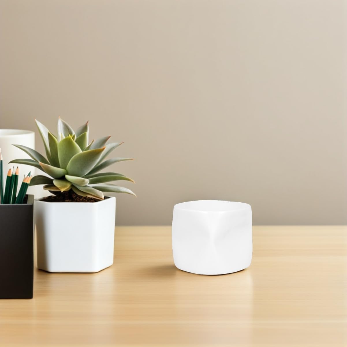GLEAVI Mini Irregular Ceramic Teacup Candle Holder