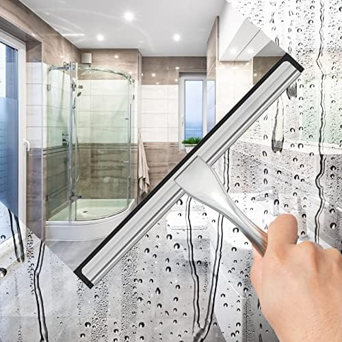 Docrok 10 Inch All-Purpose Shower Squeegee with 2 Hooks