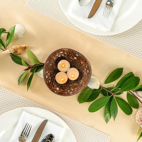 Restaurantware Coco Casa Coconut Shell Candle Holders 10 Reusable Tealight Holders