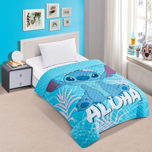 Disney Stitch Twin Bedspread Set for Kids