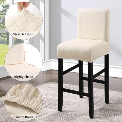 Fuloon Waterproof Bar Stool Covers 4PCS Beige
