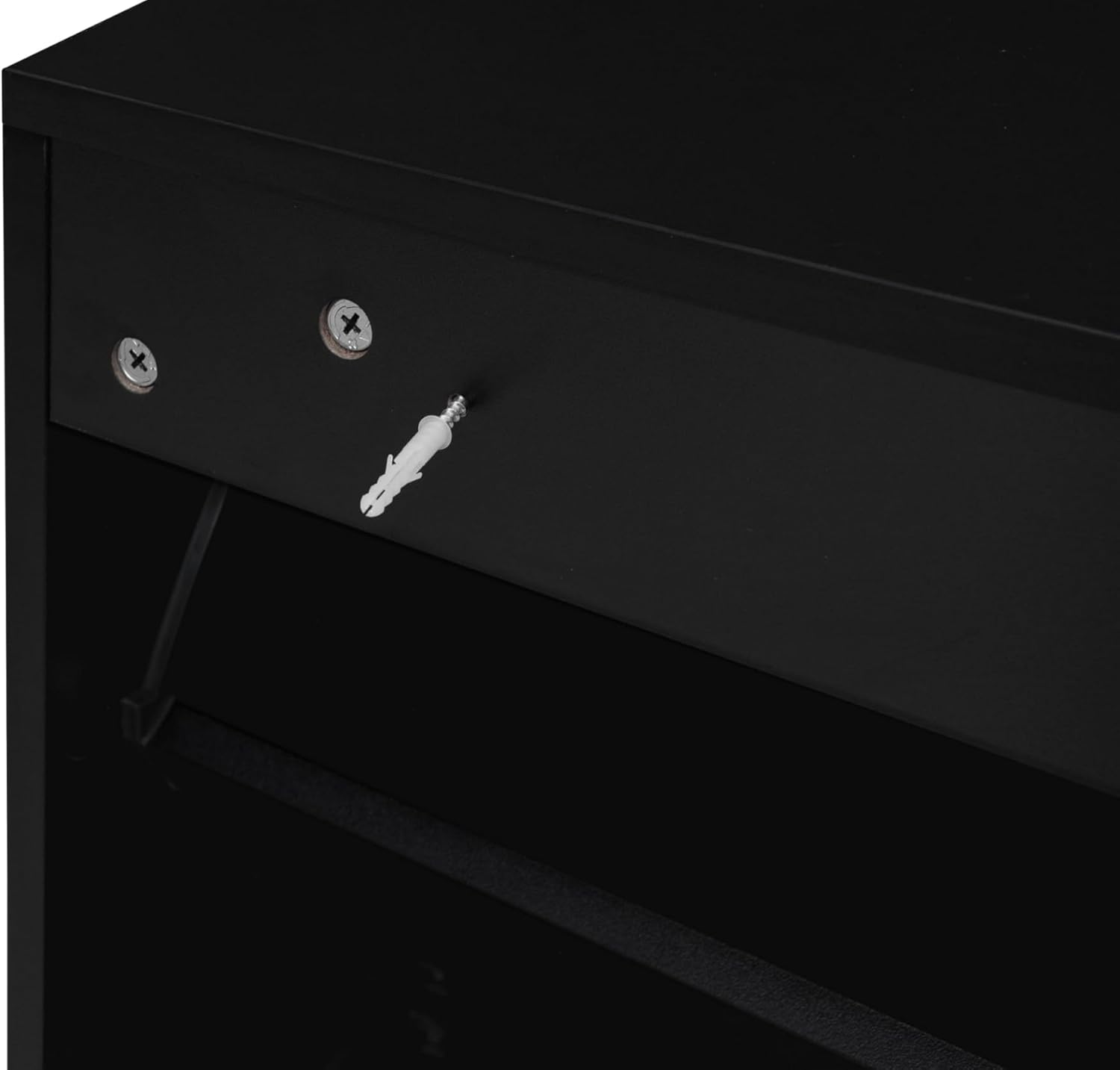 zehuoge rattan shoe cabinet with 3 flip drawers black